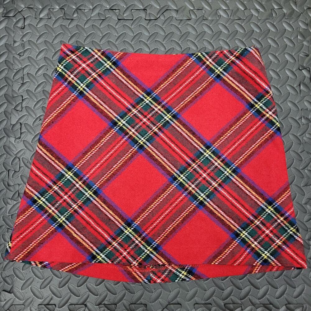 Shop The Mint Red Plaid Mini Skirt Medium Wool Blend Christmas Holiday Preppy